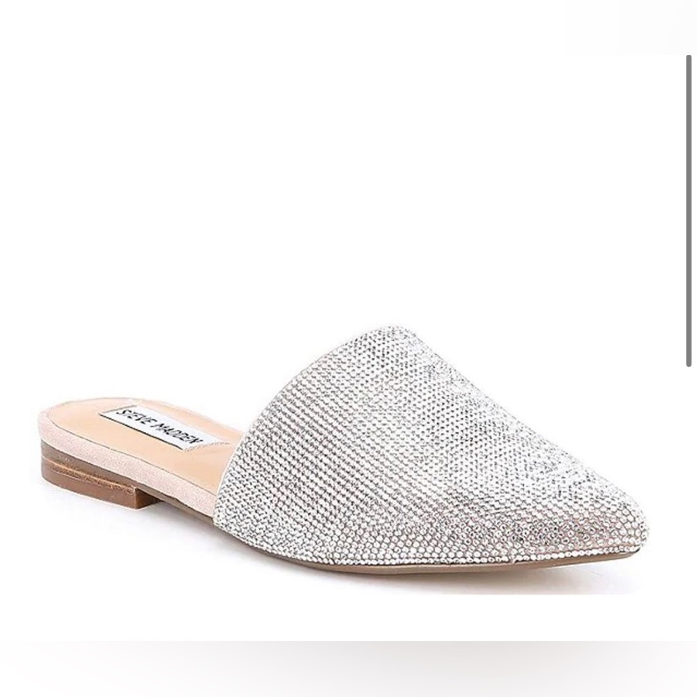 Steve Madden silver rhinestone Trace-R mule, beautiful shoe! Size 7.5